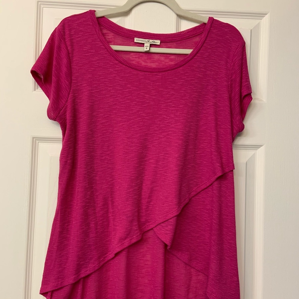 Express One Eleven pink ribbed top
